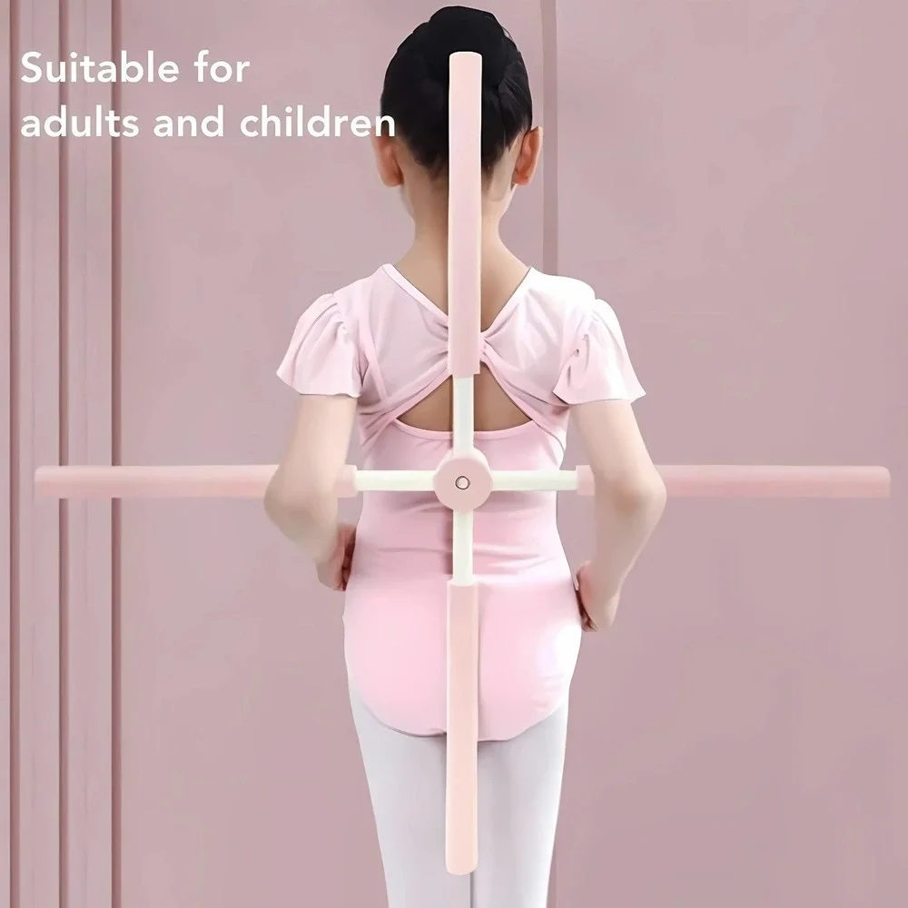 Yoga Sticks Stretching Tool Humpback Corrector Retractable Posture Stick Pink